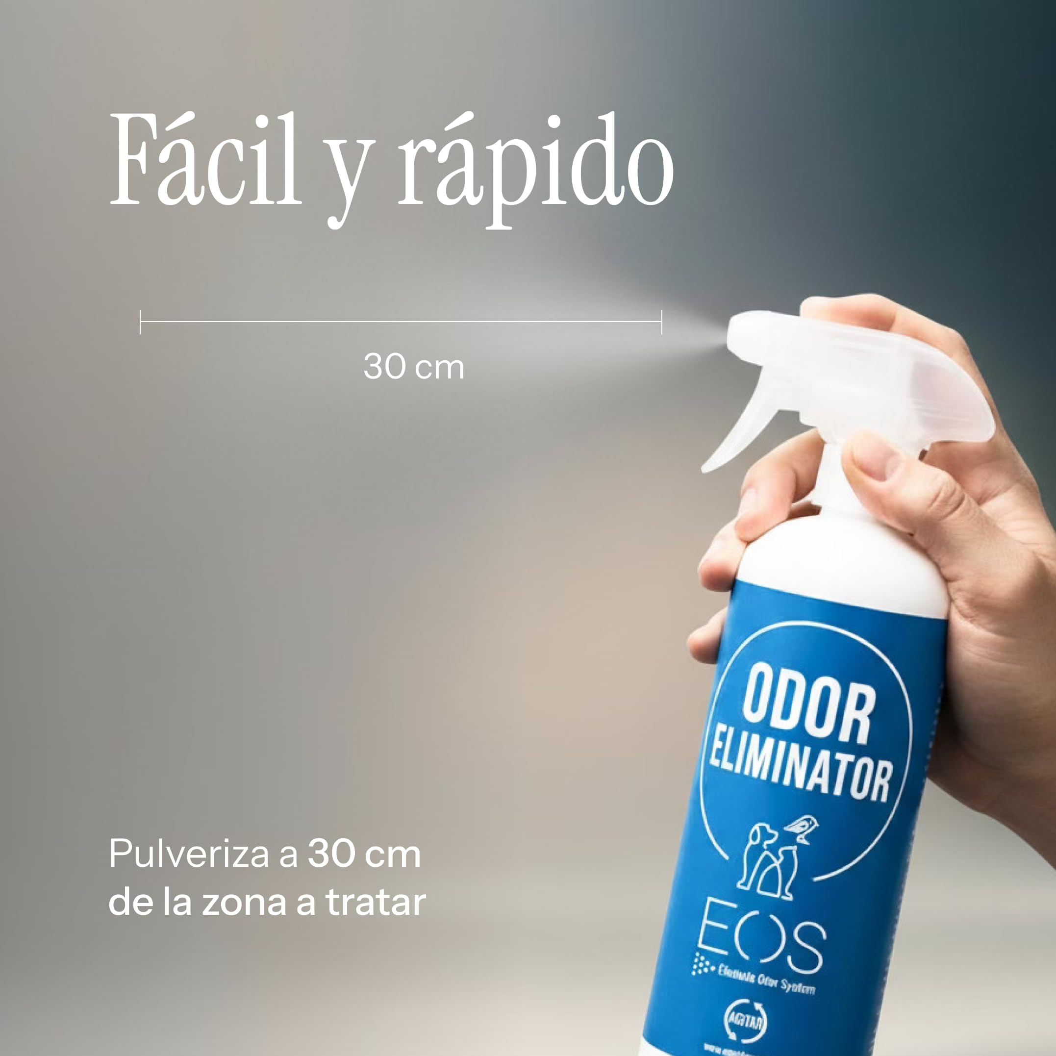 EOS (1 litro) Eliminador de olores Mascotas al instante. Anti olor orines de Perros, Gatos. Aplicar en sofás, arenero, cesped, Coche. Detergente enzimatico, Repelente de micciones gatos.