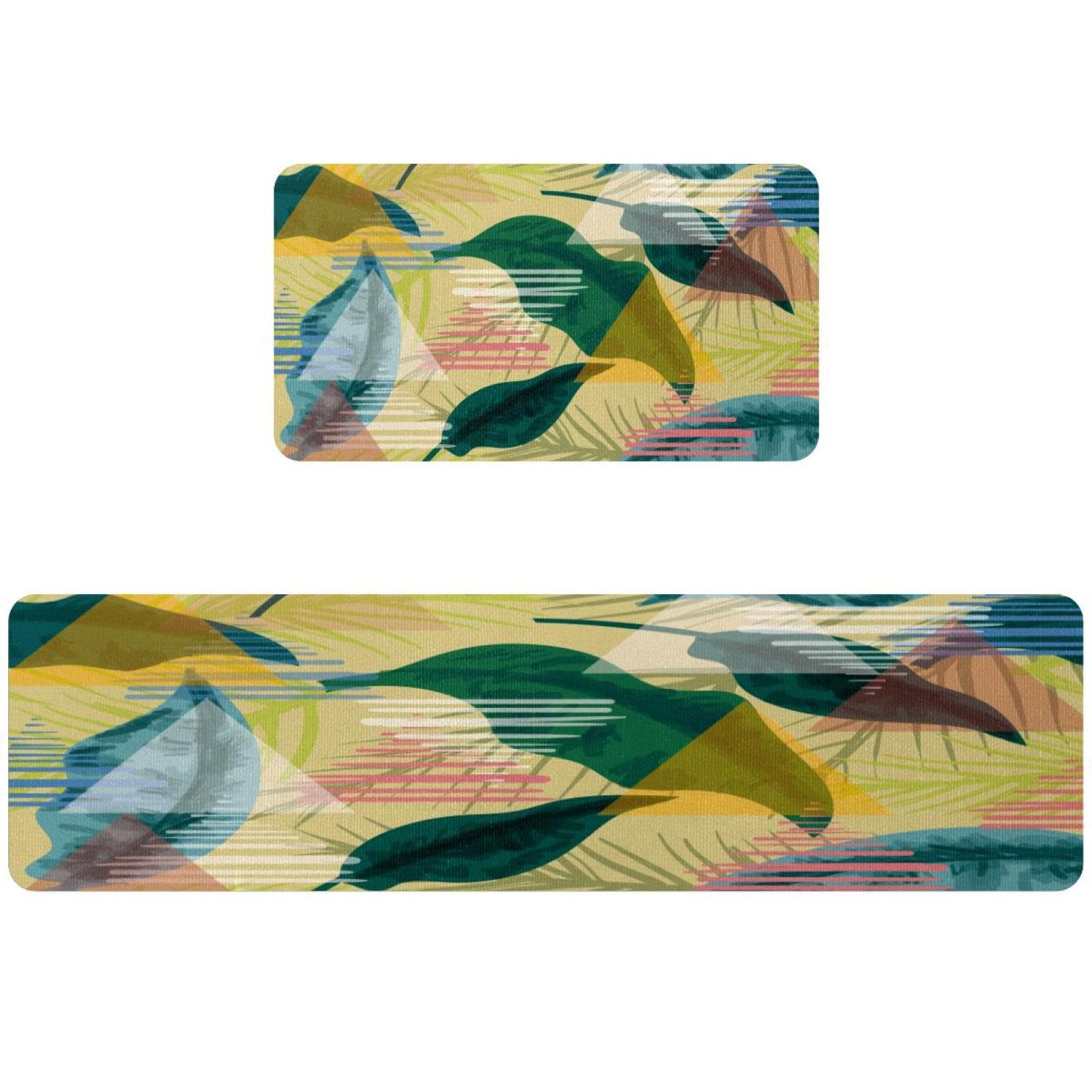 Tapis de cuisine exotique botanique lot de 2 absorbants lavables pour couloir et buanderie