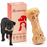 Willjoy Dog Chew Toys for Aggressive Chewers, Tough Dog Toys for Aggressive Chewers, Pine Wood and Nylon Indestructible Dog Toy, Bacon Flavor Large Dog Toys to Keep Them Busy