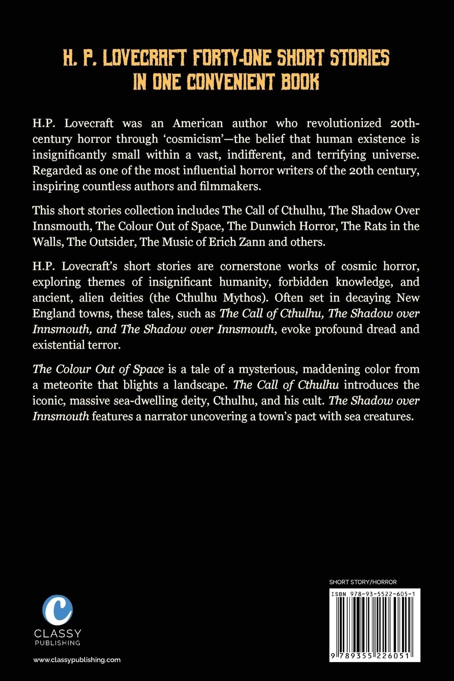 H. P. Lovecraft Short Stories Collection: The Colour Out of Space, The Call of Cthulhu, The Shadow over Innsmouth and Others Stories