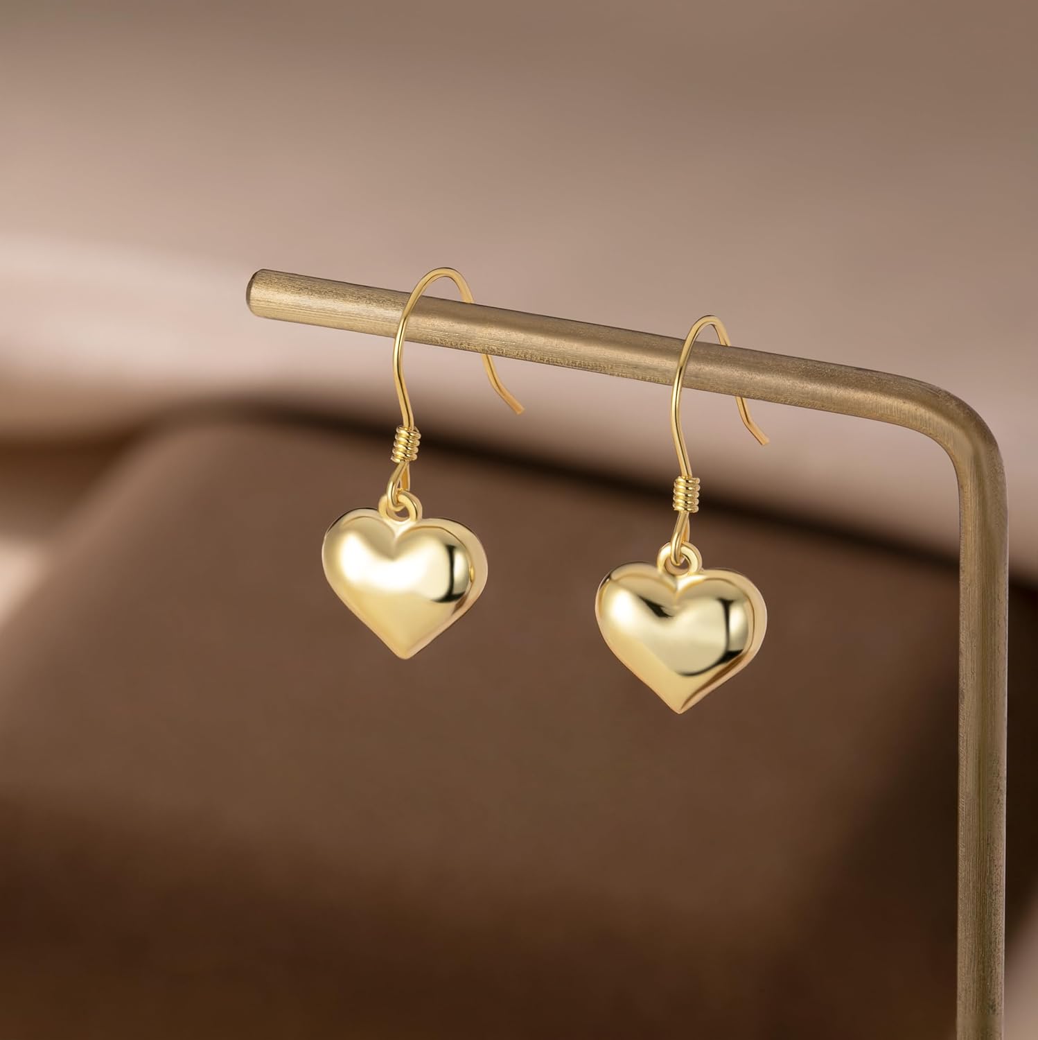 SLUYNZ Solid 925 Sterling Silver Heart Drop Earrings for Women Teens Love Heart Dangle Earrings Hook - Image 5