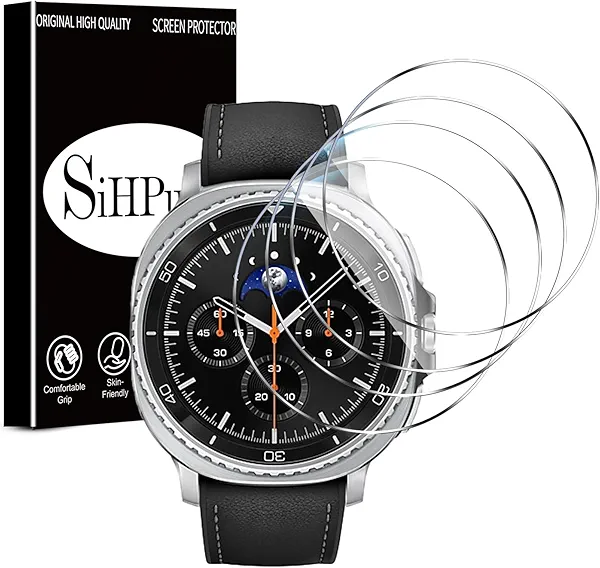 SiHPuoy 4 Pack for Samsung Galaxy Watch 8 Classic 46mm (Bluetooth & LTE) Screen Protector Tempered Glass, HD Ultra-thin,Anti Scratch, Bubble Free, Accessories Film for Galaxy Watch 8 Classic 46mm