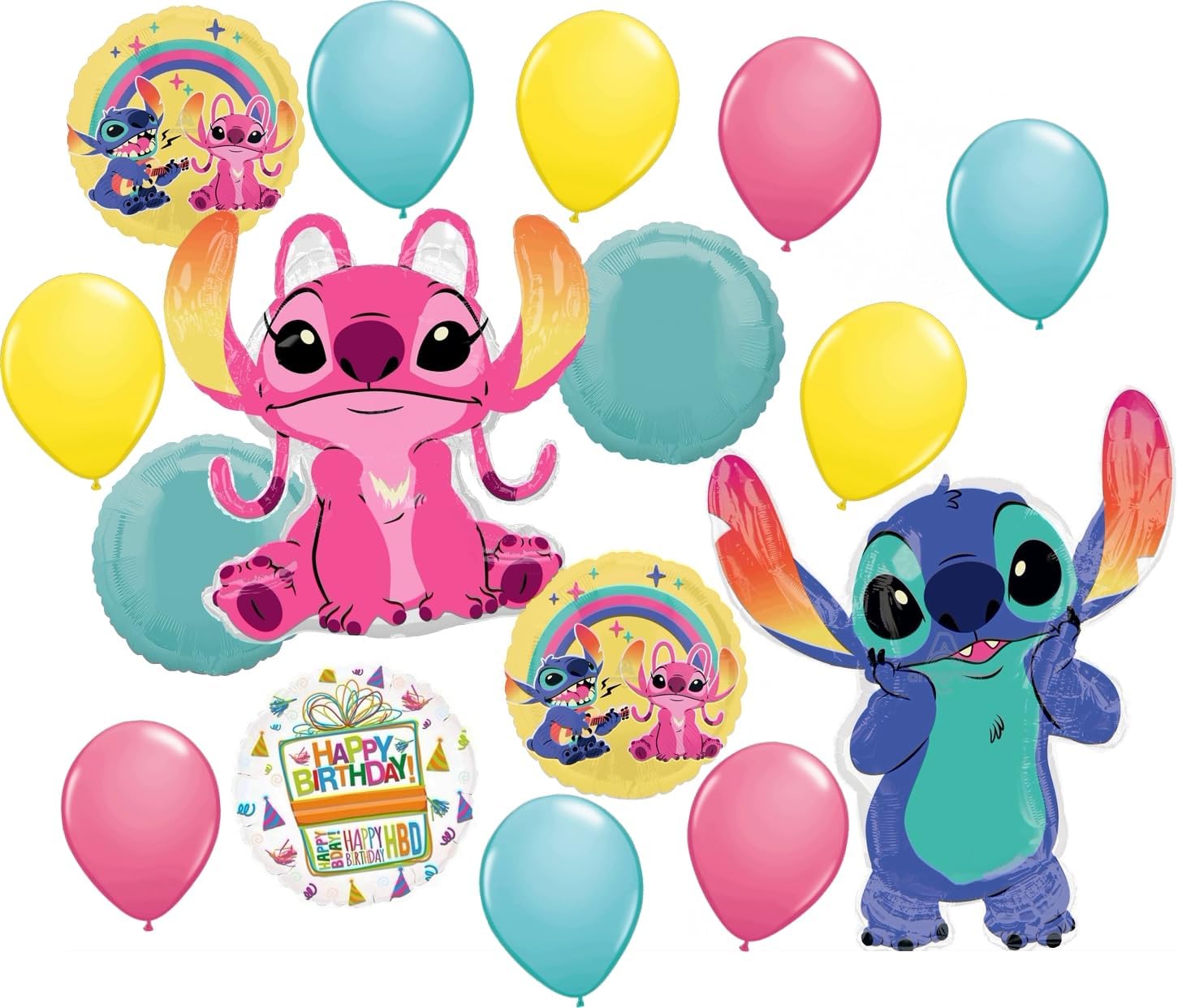 Anagram Stitch Girl Theme Birthday Party Foil and Latex Balloon Decorations, BQ_4167