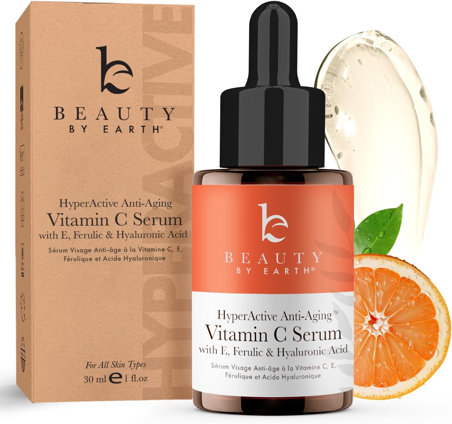 Vitamin C Face Serum - USA Made with Natural & Organic Ingredients, Skin Brightening Vitamin C Serum for Face for Women, Discoloration Correcting & Anti Aging Facial Formula with Antioxidants