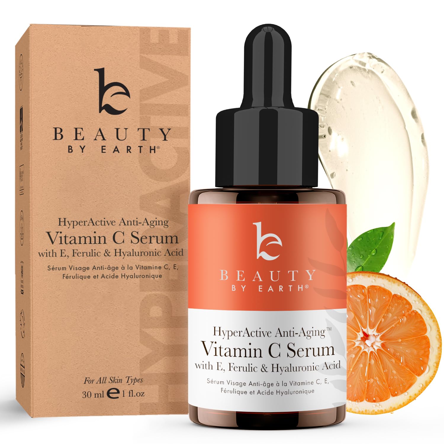Vitamin C Face Serum - USA Made with Natural & Organic Ingredients, Skin Brightening Vitamin C Serum for Face for Women, Discoloration Correcting & Anti Aging Facial Formula with Antioxidants