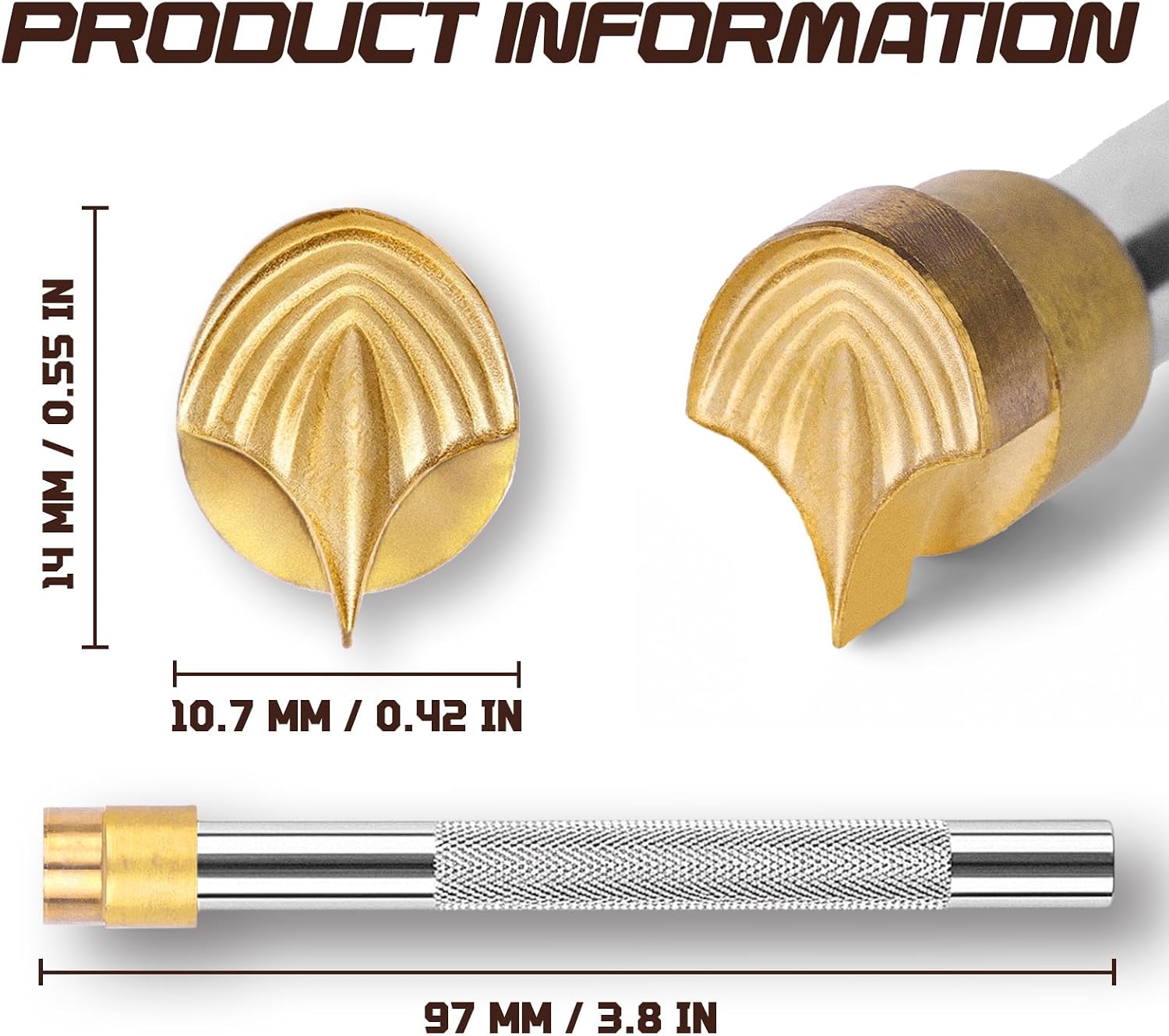 TheCraftGuy 3D Scale Leather Stamping Tools Solid Brass Craft Leather Stamp image 2