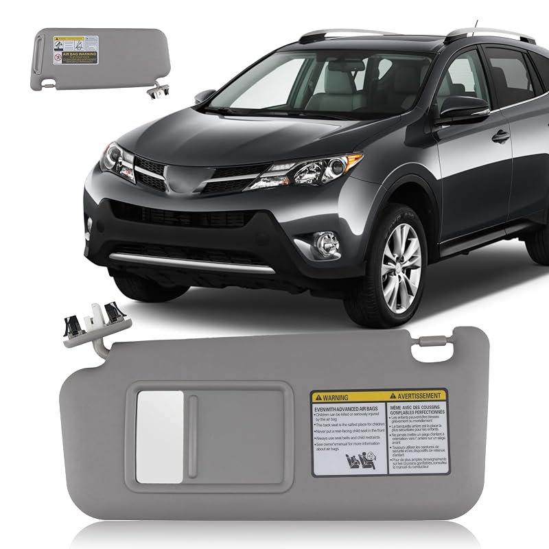 Para-sol esquerdo cinza para Toyota RAV4 2006 a 2013 PEVAST com espelho iluminado, substitui 74320-42501-B2
