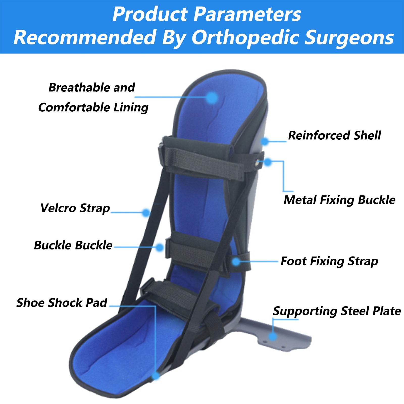 Férula Elástica Para Fascitis Plantar, Soporte Suave Para Piernas, Soporte Ajustable Para Piernas, Inmovilizador Ortopédico Para Dormir, Bota Elástica Para Tendinitis De Aquiles Y Dolor De Pie, Talla