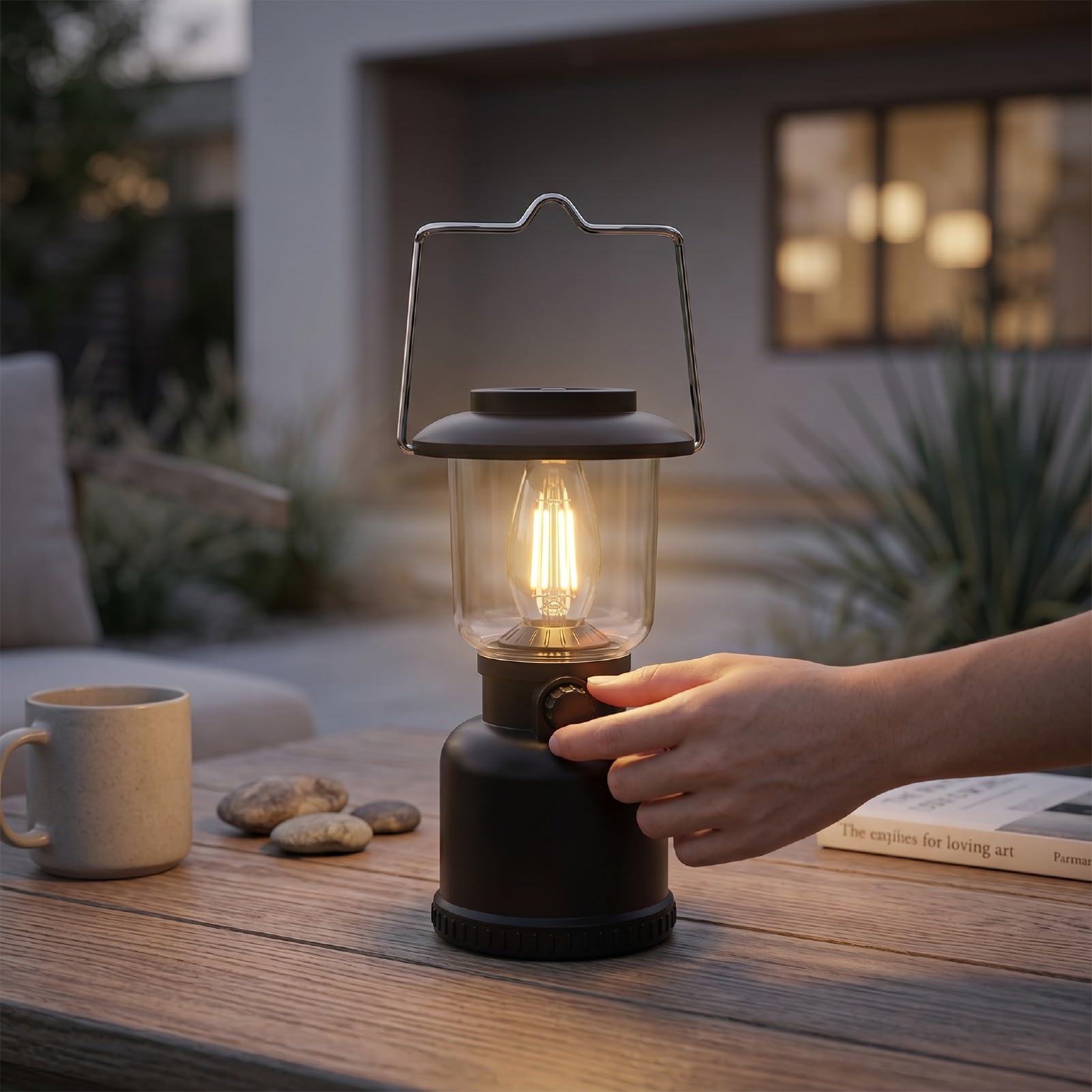 Lanterna da Campeggio a LED, Portatile Vintage con Gancio, 400