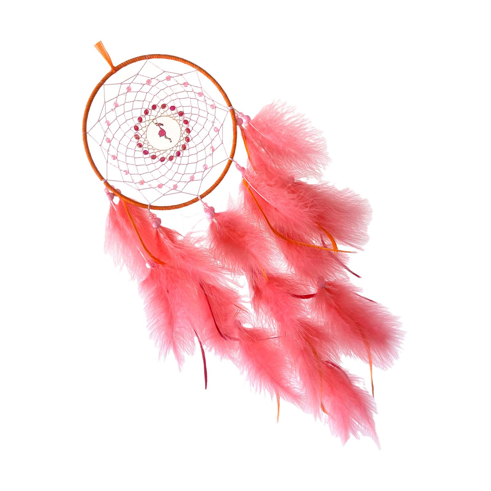 Kalttoy Multicolor Dreamcatchers With Feathered And Flamingos Charm Ornament For Wall Hanging Decoration In Bedroom Or Living Room Wall Hanging Ornament