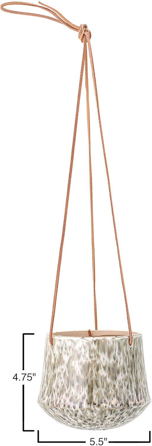 Bloomingville Green Stoneware Hanging Planter + Free Shipping