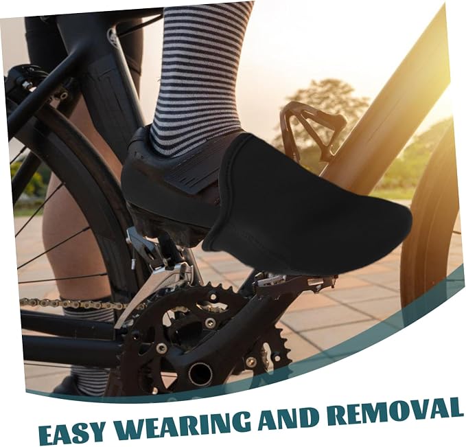 Cubrezapatillas ciclismo antideslizantes negras para frío miniatura 9
