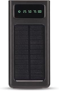 Solar Power Bank, 20000mAh Portable Power Bank with Dual Output Ports, Portable Outdoor Solar Charger for Cell Phones and Electronic Devices (Black)