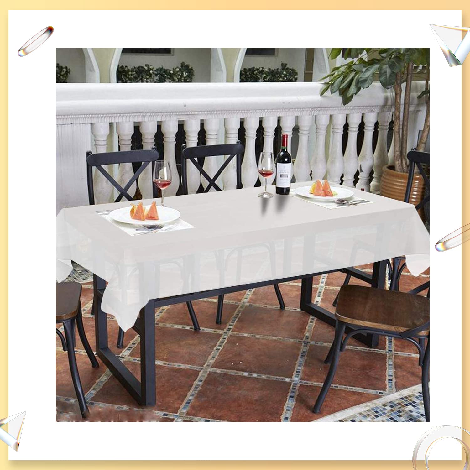 4 Tovaglie Bianche Usa E Getta 137x276cm: In PEVA Impermeabile Per Feste, Compleanni, Matrimoni E Buffet