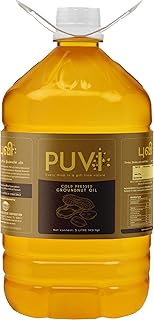 Puvi 5L Cold Pressed Groundnut/Peanut Oil (Virgin, Chekku/Ghani) - 5 Litre