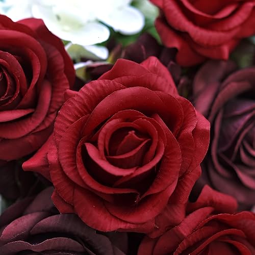 Miniatura 28 de FiveSeasonStuff 12 tallos de flores artificiales, rosas de seda de tacto real para decoración de bodas, ramos de novia, centros de mesa, fiestas y 9