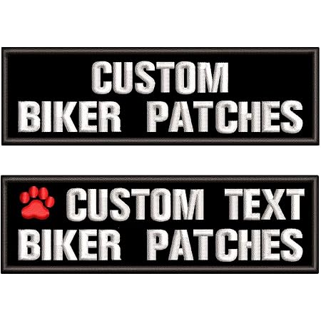 PawPawify Custom Name Patches For Dog Vest/Harness - 2 Patches, Hook Backing, Personalized Text (Size B: 1"x4.8")