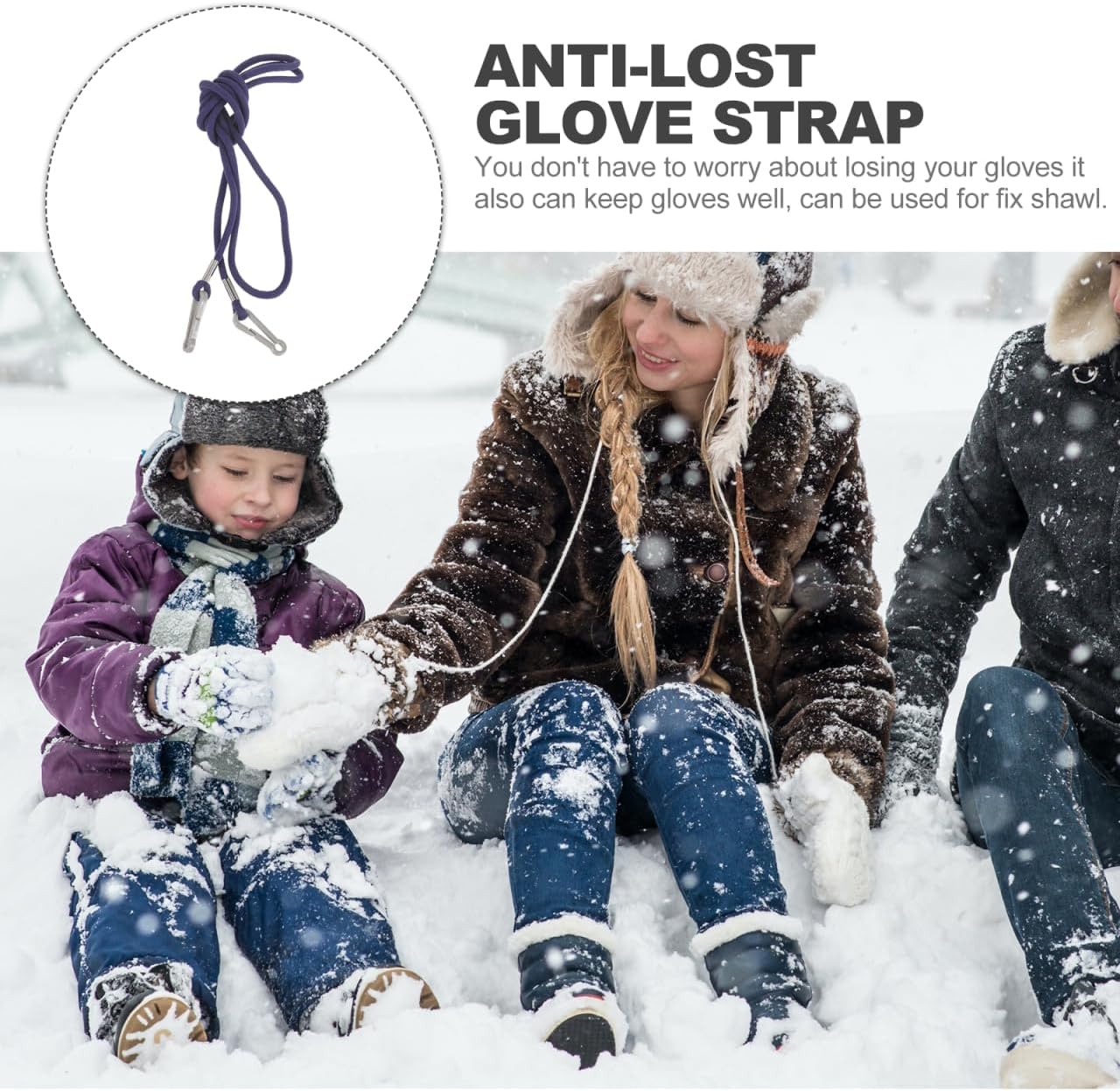 Angoily Mitten Clips Adjustable Kids Gloves, 2Pcs Mitten Clips for Toddlers Kids Gloves, Cowboy Trick Rope Lasso Set, Adjustable Elastic Holder Winter Hat Leash Keepers Straps Toddlers Home Use