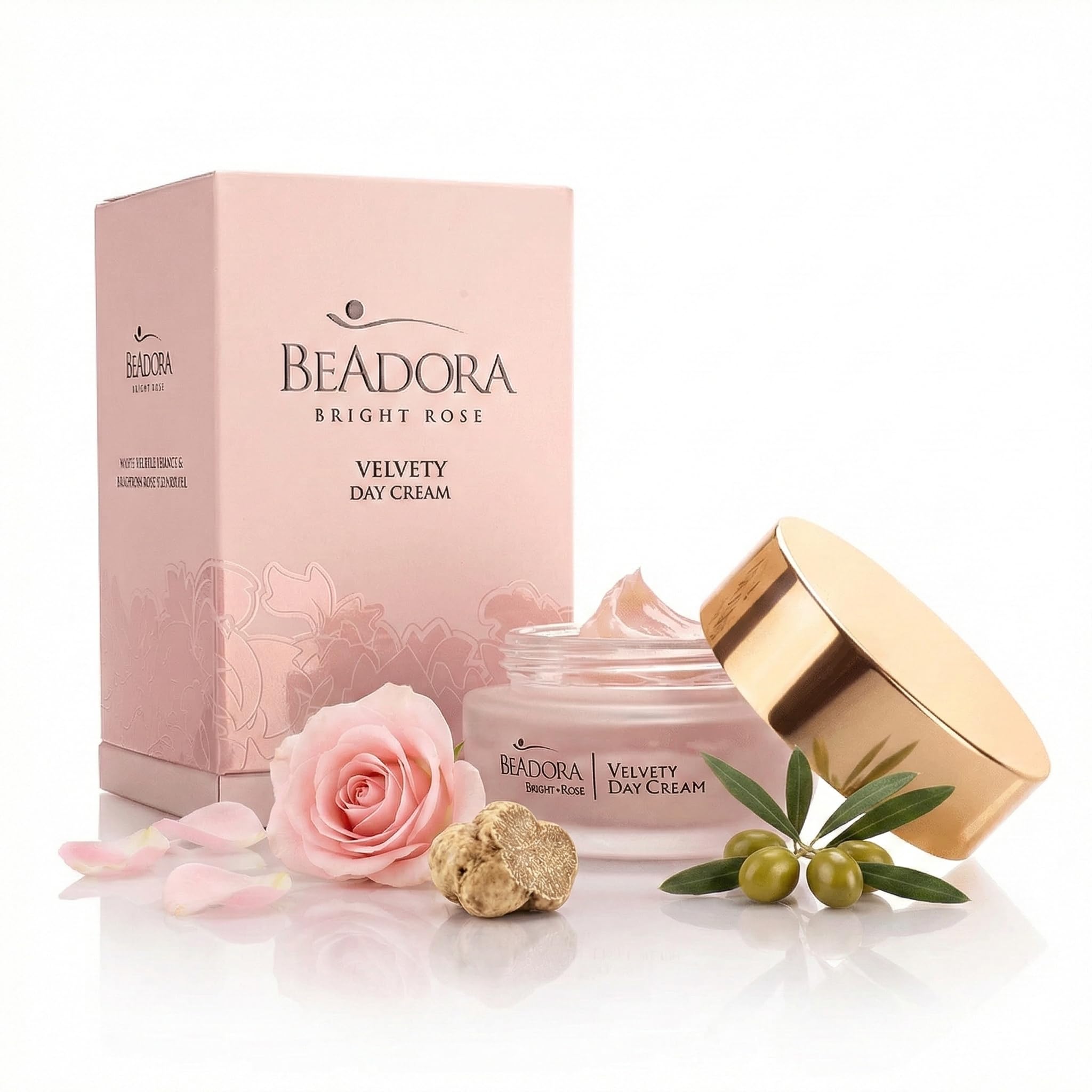 BeAdora Rose Tagescreme 50 ml mit Rosenöl & Hyaluronsäure | Samtige Tagespflege mit Rosenöl, weißem Trüffel & Hyaluron für langanhaltende Feuchtigkeit den ganzen Tag
