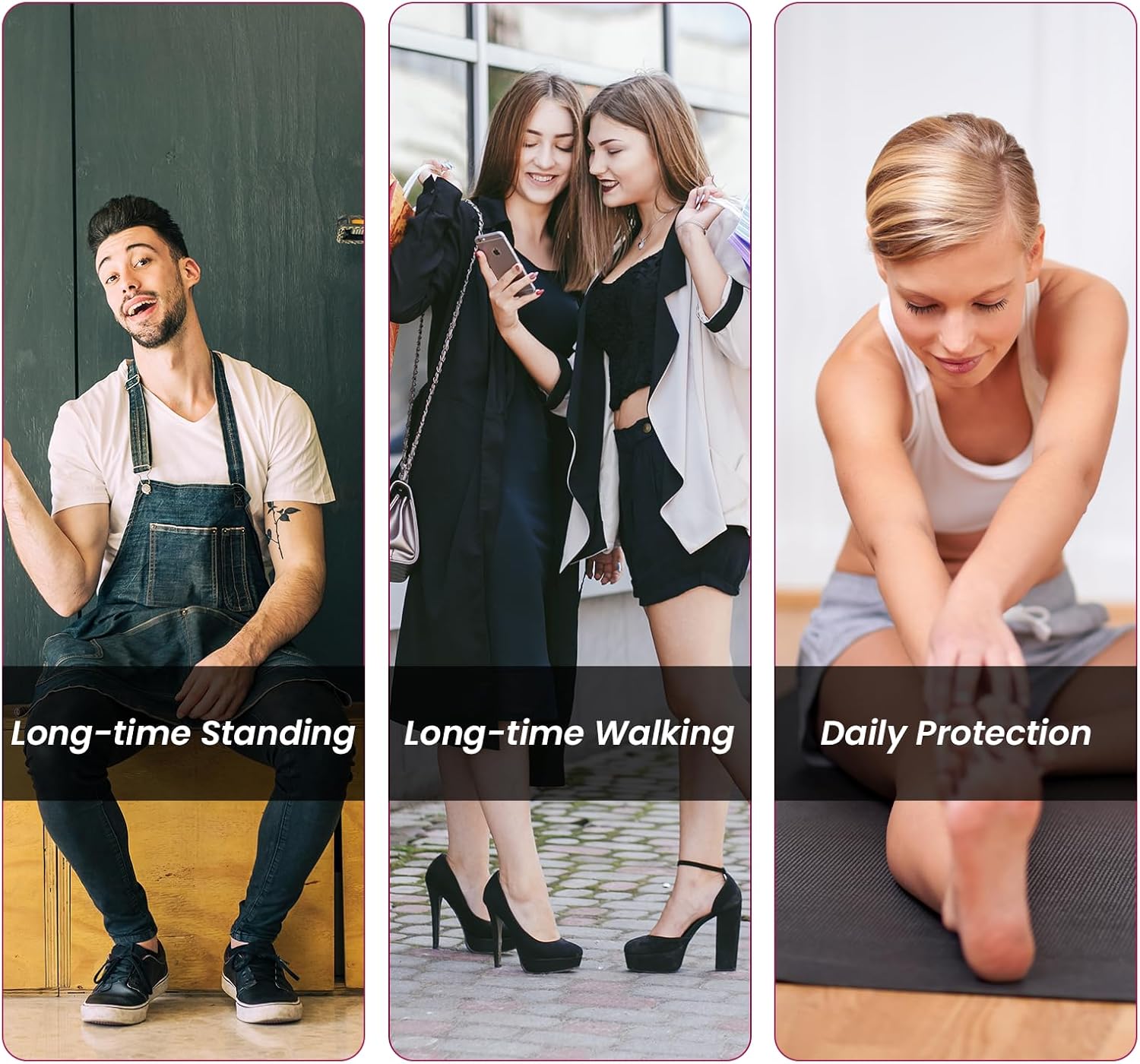 2-Pair Metatarsal Pads for Pain Relief - Bukihome Ball-of-Foot Cushions for Forefoot Support Fatigue Relief, 1/3" Thick Soft Ball-of-Foot Pads for Metatarsalgia Morton’s Neuroma, Men Women (S) - Image 5