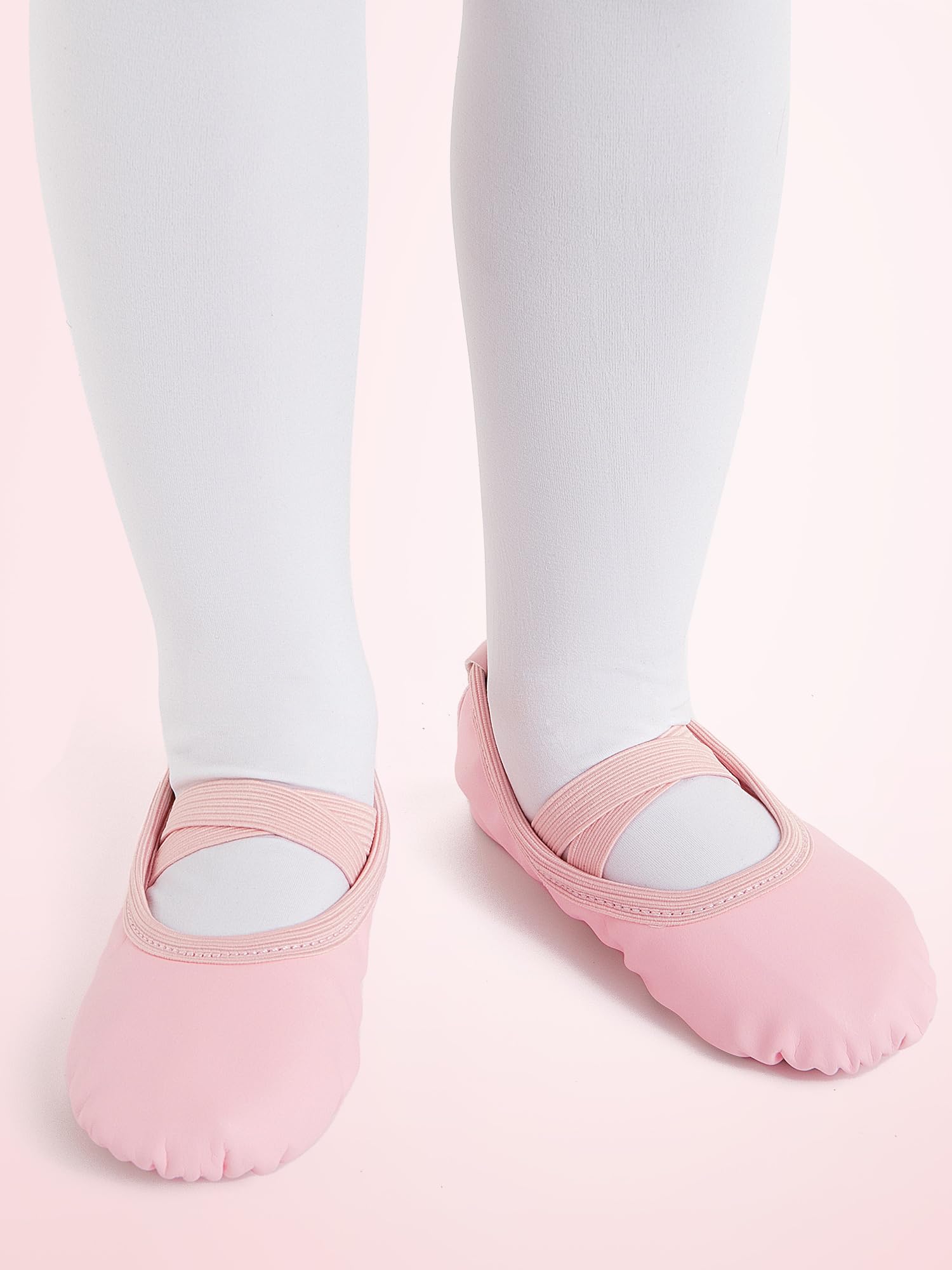 Zapatillas de ballet para niña, de piel, forro de algodón grueso, suela de piel completa, zapatos de danza, correas precosidas, zapatillas de ballet