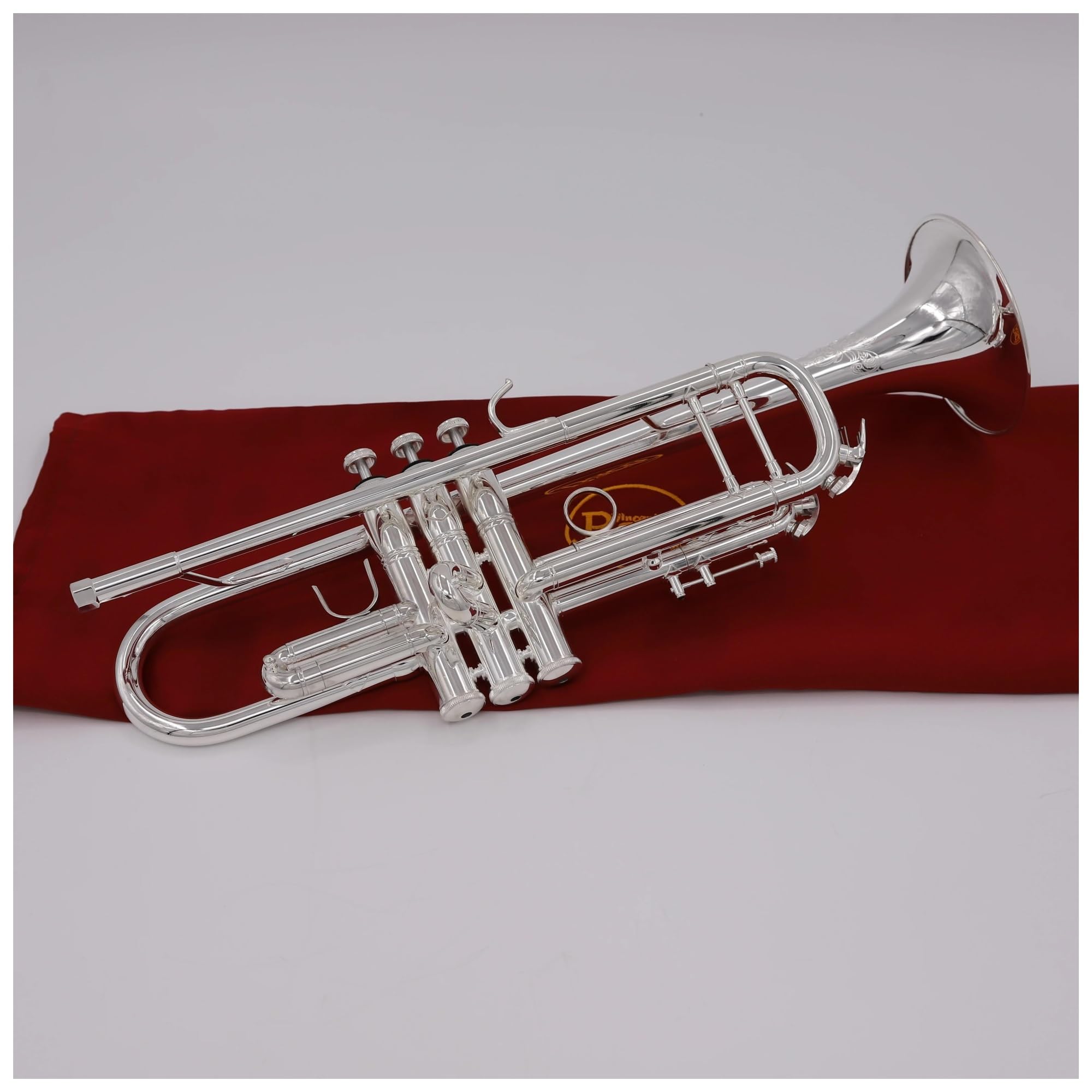 Trąbki Srebrny trąbka płaski instrument dęty mosiężny mini kieszonkowy instrument dęty dęty