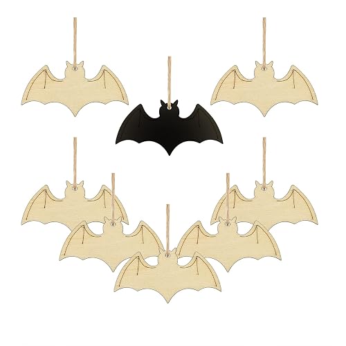 20pcs Halloween Bat Wood DIY Crafts Cutouts Wooden Bat Shaped