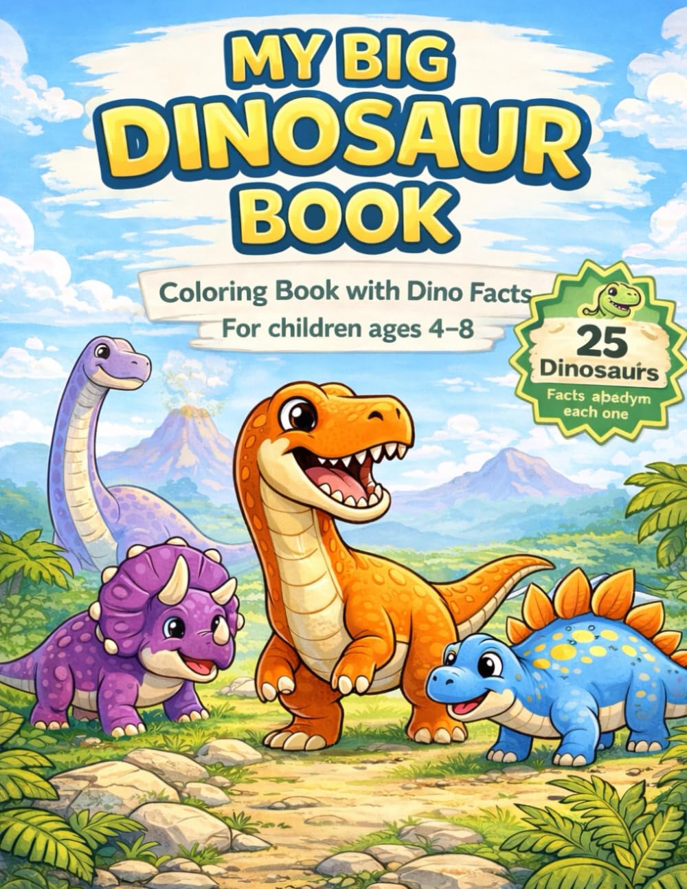 My Big Dinosaur Book: Coloring Book with Dino Facts For children ages 4-8