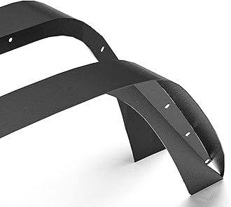 for JK 4-Piece Flat Style Front and Rear Fender Flares Kit Compatible with 2007-2018 Jeep Wrangler JK JKU Unlimited (2/4 Doors) Off-Road Heavy Duty Steel Wheel Fenders Combo, Textured Black