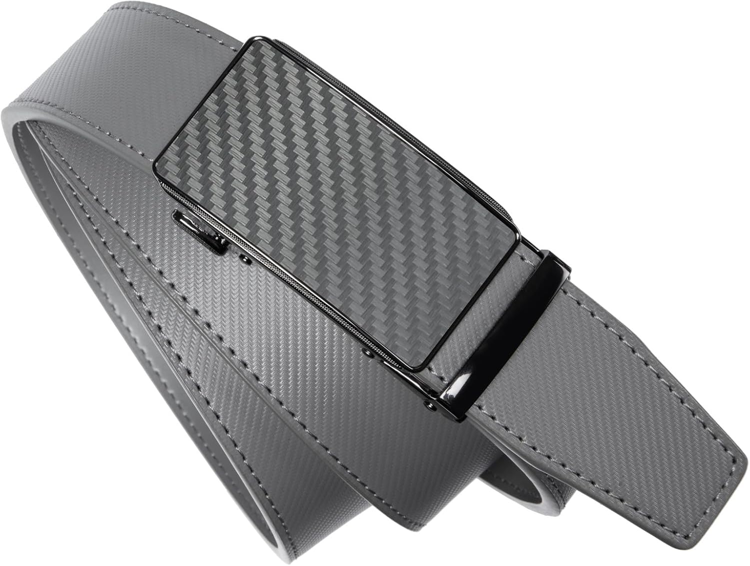 Drowsmen Leather ratchet belt 1 3/8" with Click Sliding Automatic Buckle, Adjustable belt Trim to Fit - Image 2