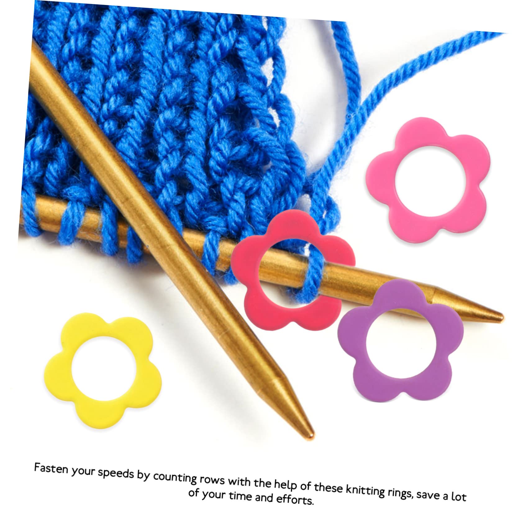 NUOBESTY 3sätze Blumenförmige Maschenmarkierer Für Stricken Und Häkeln Farbige Metallringe Mit Holzaufbewahrungsbox Für -bastelprojekte Und Kreatives Handwerken