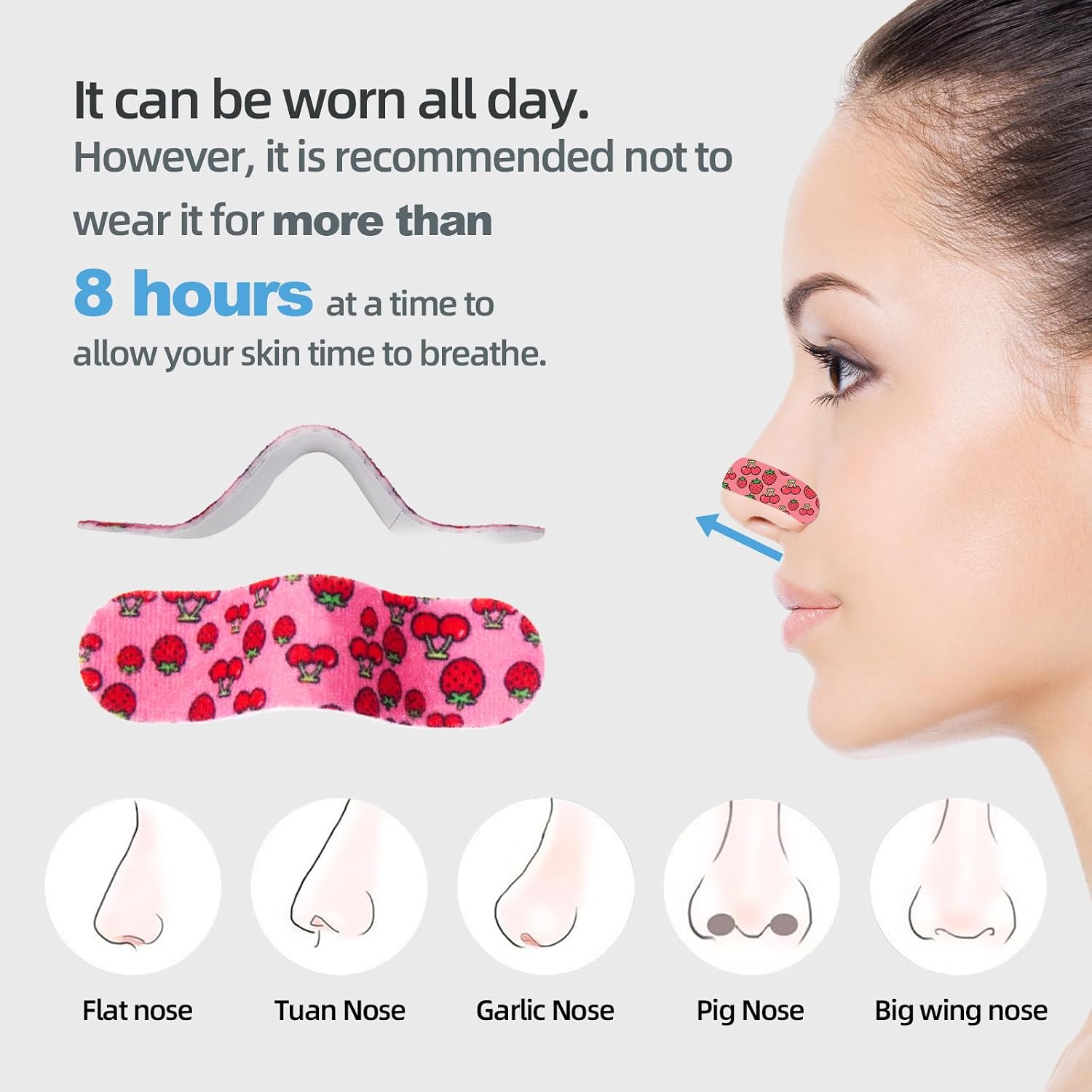 Goodoo 30pcs Nose Stickers, Pain-Free Nose Shaping Patch, Portable Corrector Strips,Adjustable & Cuttable Lifter for Aesthetic Lift,Non-Woven Fabric, All-Day Wear