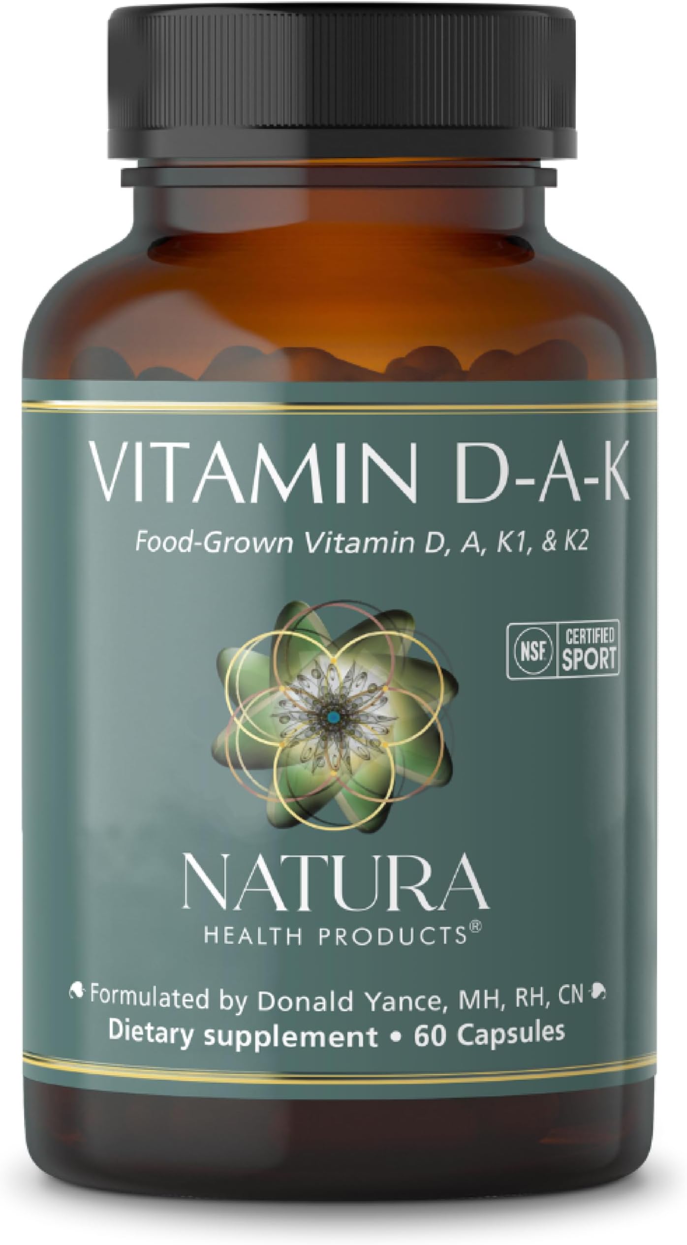 Natura Health Products D-A-K (ADK) – D3 5000 IU, K2 50 mcg, K1 550 mcg & Vitamin A 1000 IU – Bone, Heart & Immune Support – Fat-Soluble Calcium Metabolism – 60 Vegetarian Capsules