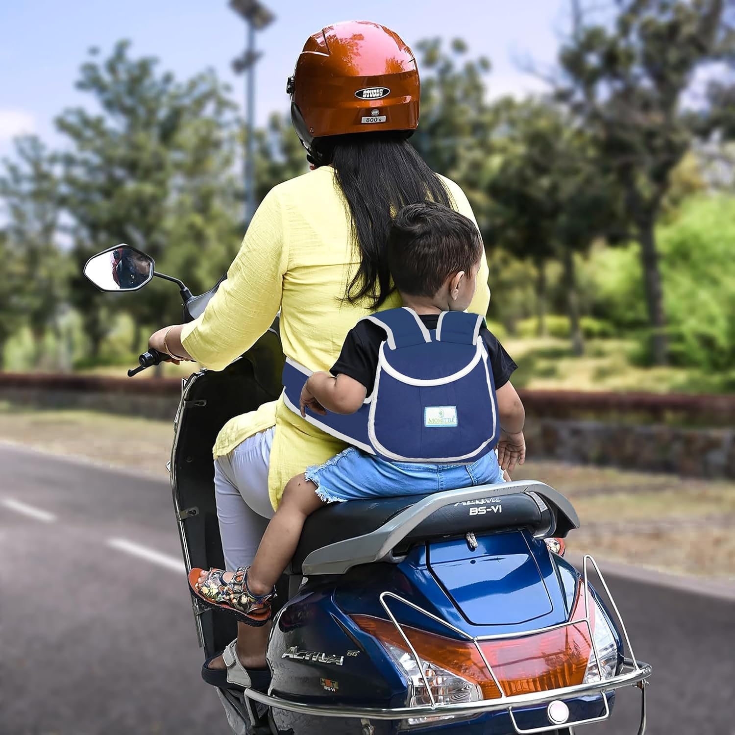 Duggu Kids Safety Belt for Two Wheeler, Portable Seat Belt Children Motorcycle Harness for Motorcycle Bike,Scooter/Adjustable Safety Harness for Boys Girls (2-6 yrs) Blue