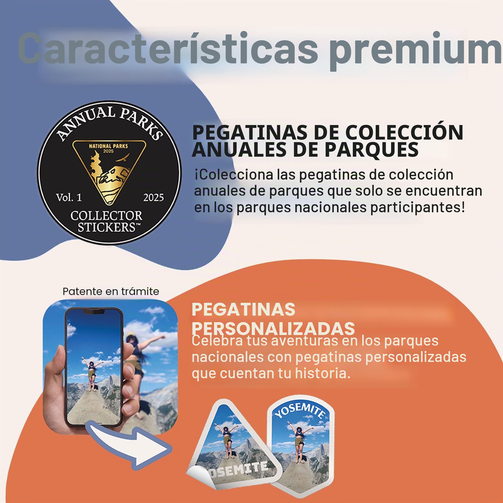 Wondery USA National Parks Botella de agua con 63 calcomanías impermeables de parques (EE.UU.), botella de agua de acero inoxidable de 32 onzas para viajes, senderismo, camping, regalos de parque