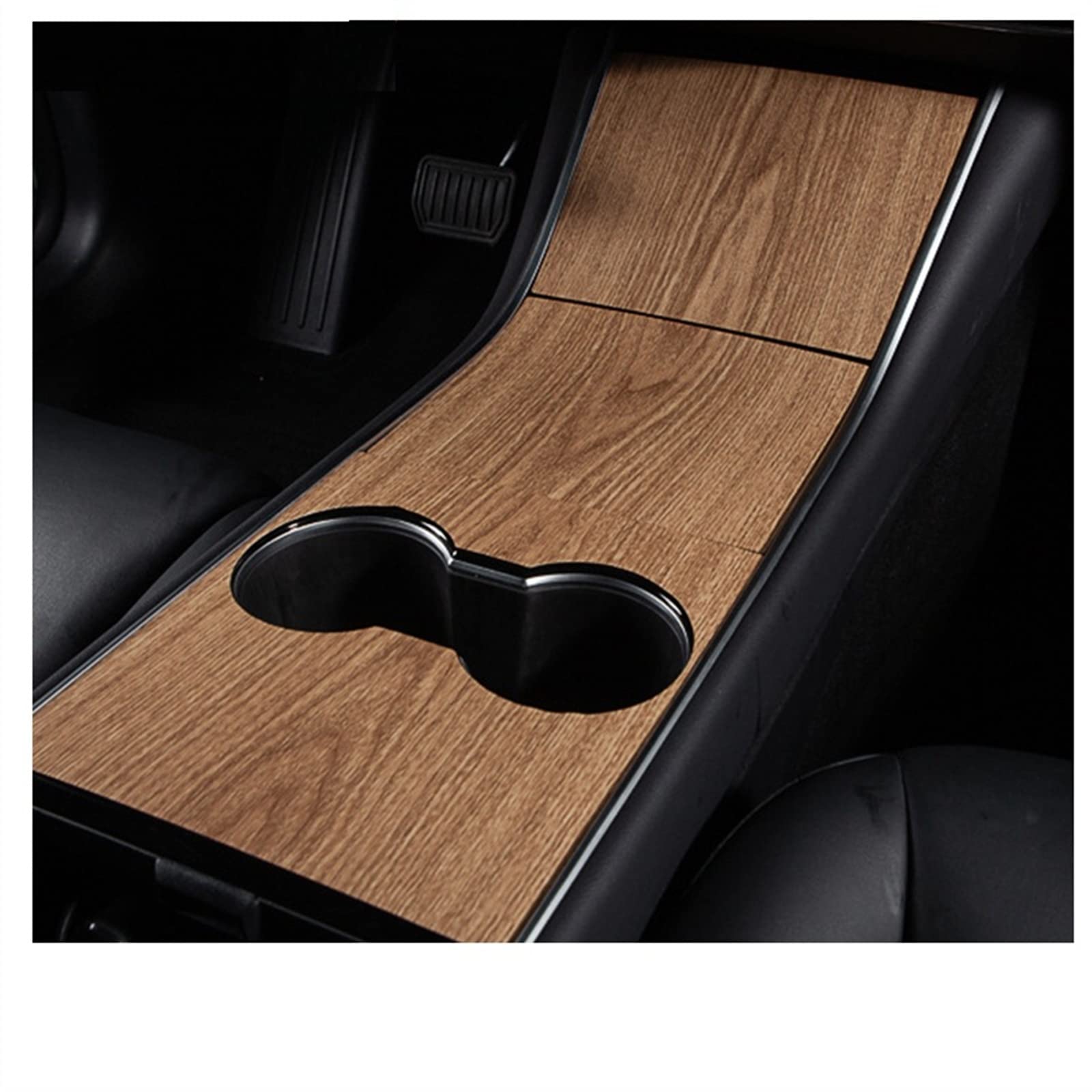 Qibbei One Color Car Interior For Tesla Model Three 3 Y 2020 Accessories Center Console Wrap Sticker Wood Grain