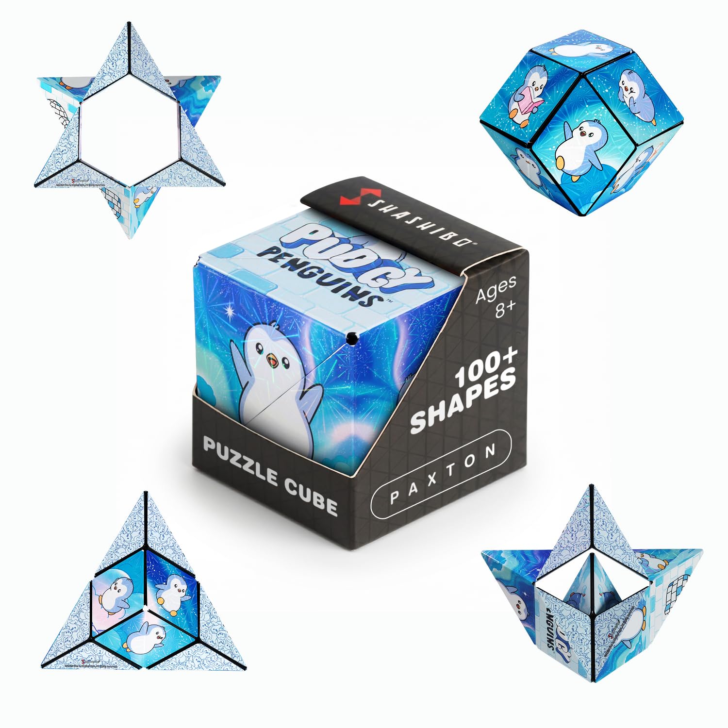 Shashibo Pudgy Penguins Magnetic Puzzle Cube, Stress Relief Fidget Toy