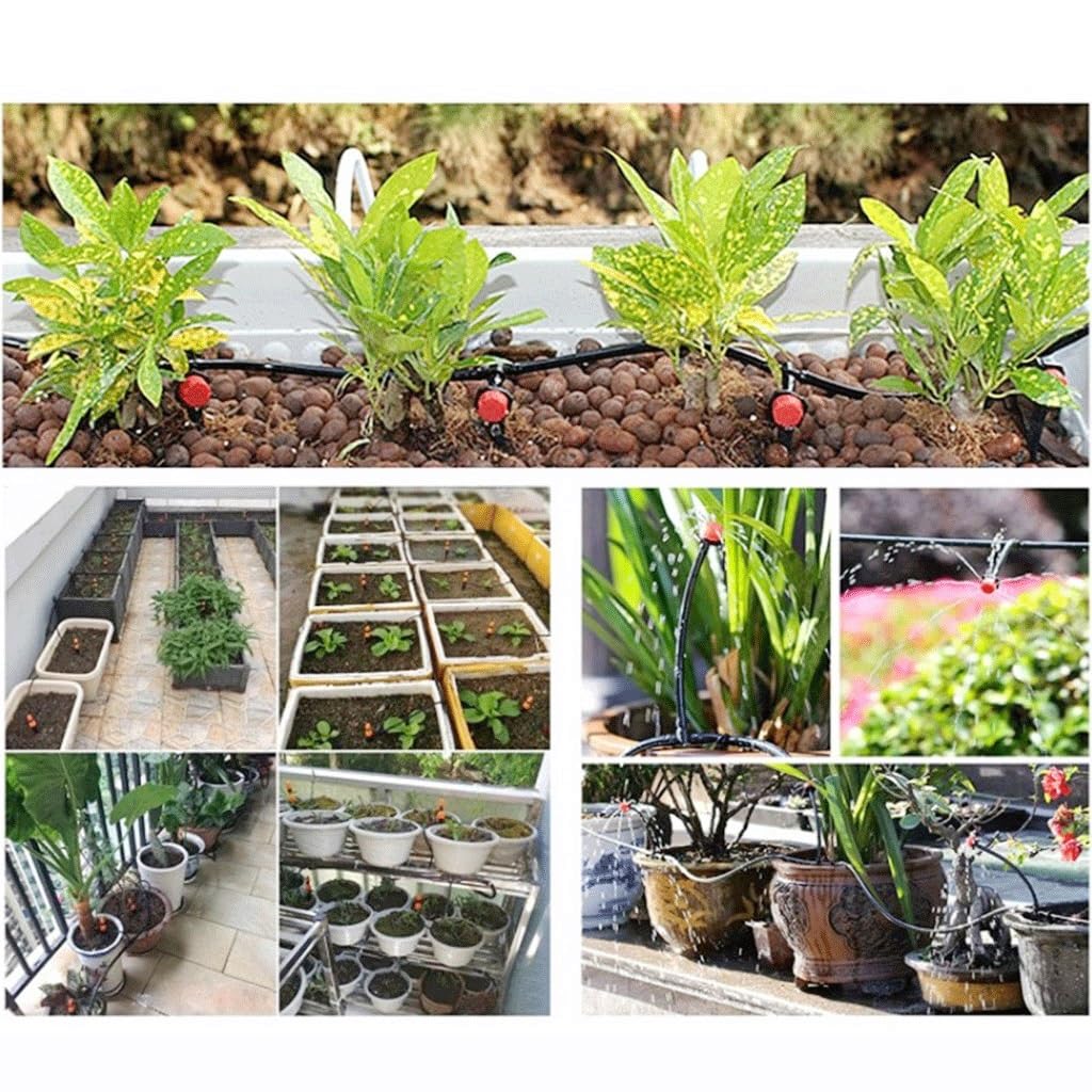 Cinta de riego por goteo, tubo de PVC de 1/4 pulgadas para jardín, sistema de nebulización, negro, longitud flexible de 5 a 80 m para riego y refrigeración eficientes