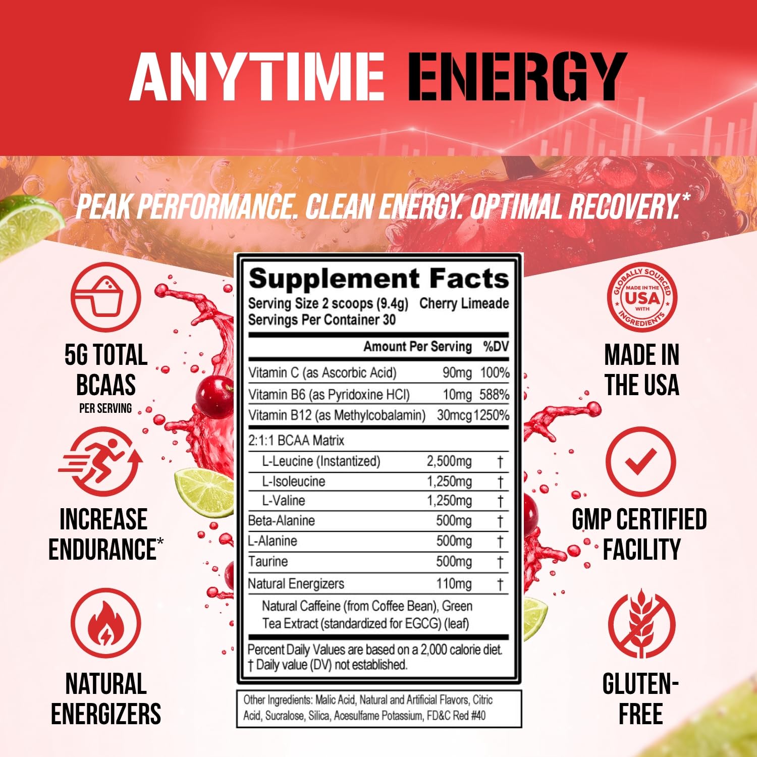 EVL BCAA Energy Amino Acids Powder with Natural Caffeine - Cherry Limeade — Amazon image 5