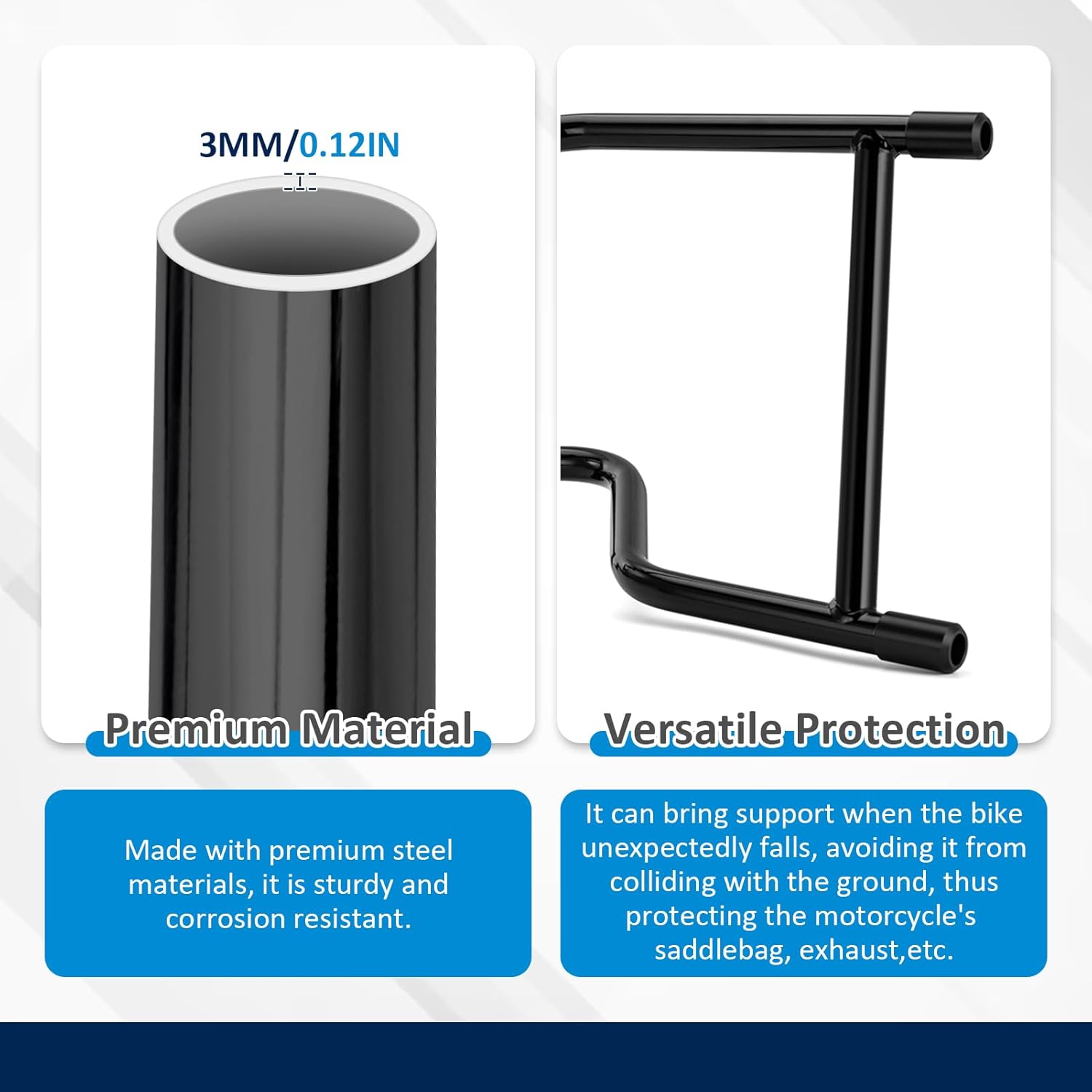 Wsays SaddleBag Guards Rear Crash Bar Engine Guard Compatible with BMW R18/Classic 2020-2025, Fit Roctane 2023-2025, Fit R18 B/Transcontinental 2022-2025, Gloss Black