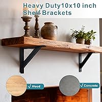 Vista 4 de Soporte de estante resistente, soportes de soporte de encimera de 10 pulgadas, soportes de estante flotantes, soportes de acero para repisas