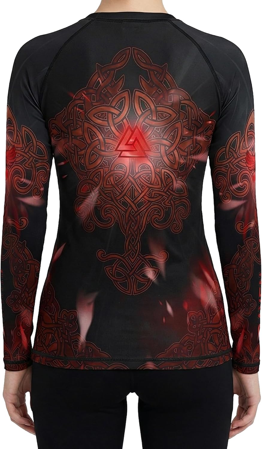 Raven Fightwear Women's Valkyrie Nordic BJJ Rash Guard MMA Black/Red