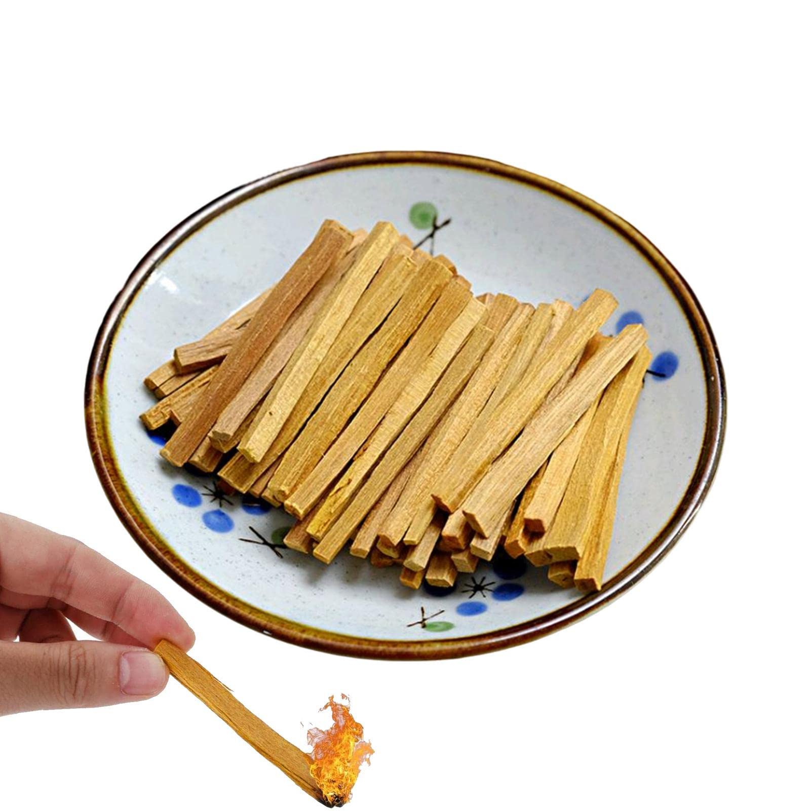 Fowybe Sandalwood Sticks - Natural Sandalwood Burning Incense Stick,Wood Strips Buddhist Purifying Meditation Aromatherapy Yoga