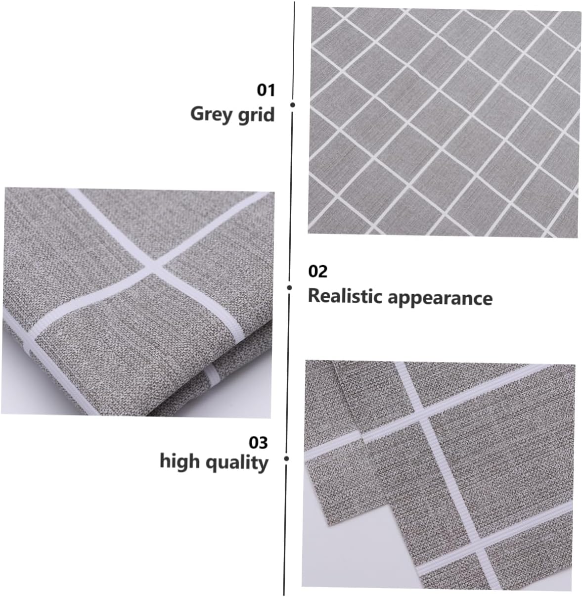 Outdoor PVC Tablecloth for Camping Picnics Grey Easy to Clean for Parties Home Use