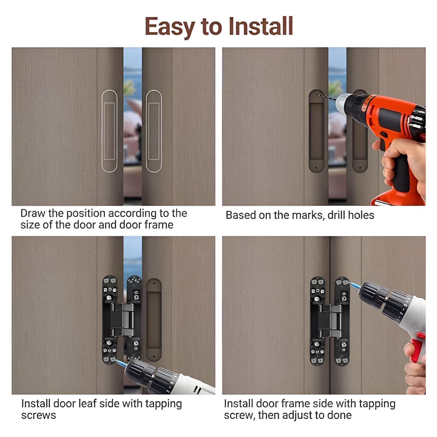 Concealed Door Hinges - Heavy Duty & Hidden -5 Concealed Door Hinges - Heavy Duty & Hidden -5