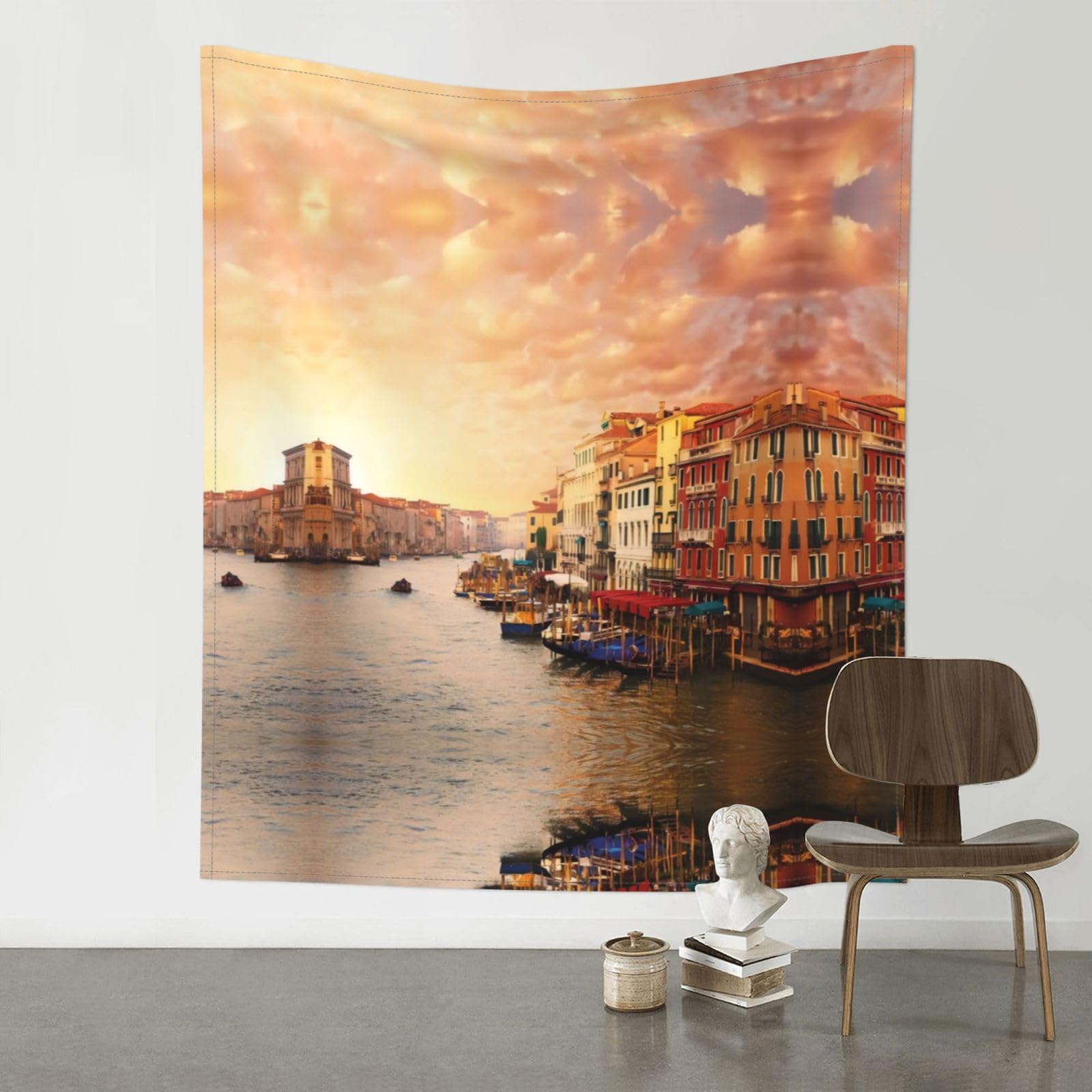 YYHWHJDE Beautiful Venice Canal View Prints 60x51in Wall Tapestry – High-Grade Polyester Throw for Dorm, Beach & Home Decor