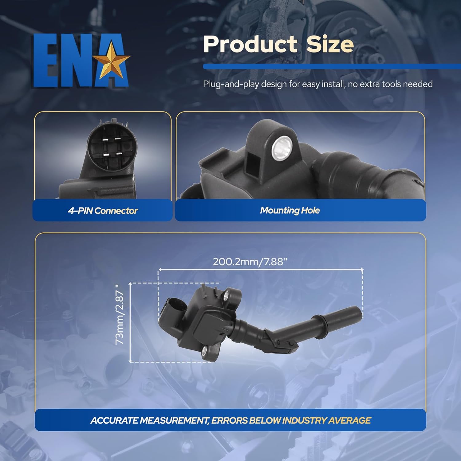 ENA Ignition Coil Pack UF741 Compatible with Mercedes-Benz C300 C350 E300 E350 E400 GLK350 GL450 ML550 2012 2013 2014 2015 2016 3.5L 4.7L V6 V8 Coils Set of 6 Replacement for 2769063700 2769060501