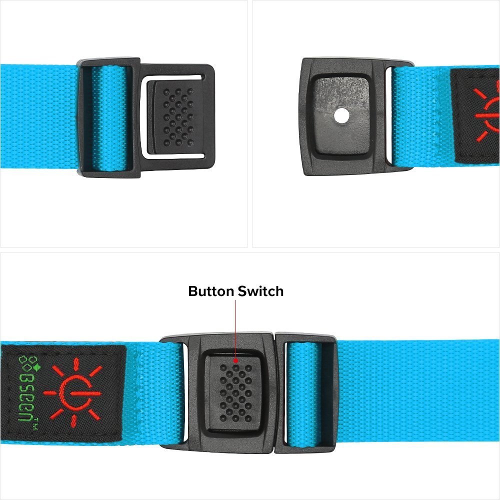 Banda para brazo 2 paquetes  (TM), led brillantes, alta visibilidad nocturna para corredores, ciclistas y aquellos que salen a pasear a su mascota, Azul, M 8