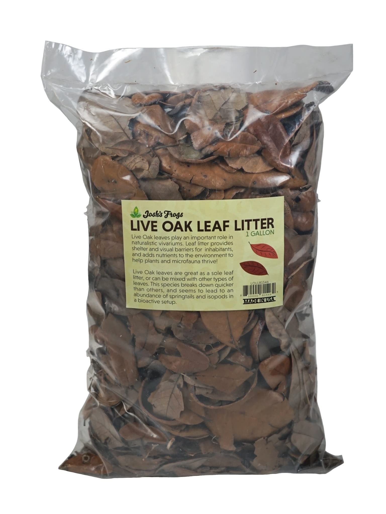 Josh's Frogs Organic Live Oak Leaf Litter USA Collected (1 Gallon/ 500 Leaves)