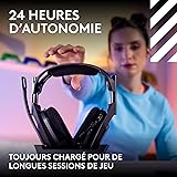 Logitech G Astro A50 LIGHTSPEED, casque gaming sans fil + station d’accueil (Gen 5), PRO-G GRAPHENE, basculement entre 3 systèmes, USB-C vers Xbox, PS5, PC, Nintendo Switch, Switch 2, Bluetooth - Noir - 8